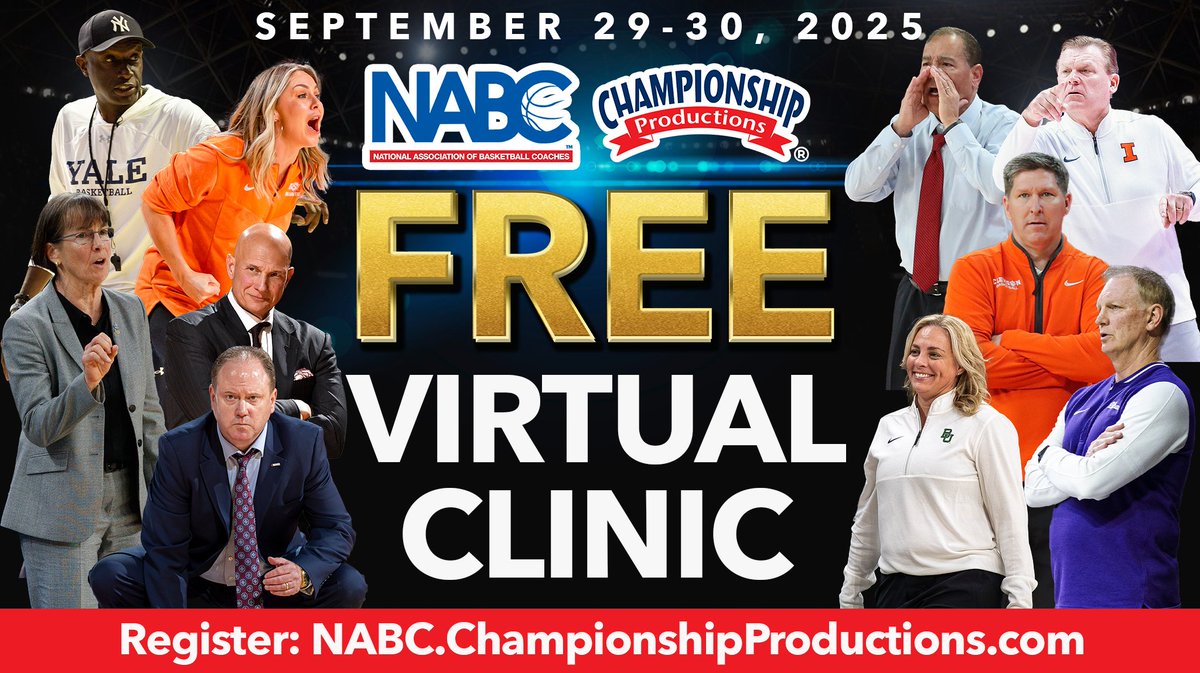 A FREE opportunity to learn from many of the game's top coaching minds!

Register now for the NABC-Championship Productions virtual coaching clinic on Sept. 29-30!  

➡️ bit.ly/3Kf8TFE