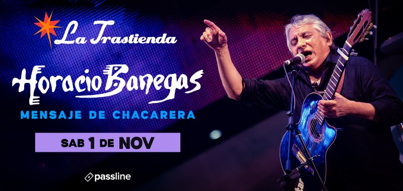 ::: HORACIO BANEGAS ::: Sabado 1 de Noviembre.

La Chacarera como forma de vida. En sus discos, especialmente en El Color de la Chacarera e Inmediaciones, Horacio Banegas nos invita a un viaje interior. 

Sus composiciones y sus canciones son reflexiones sobre la búsqueda de la