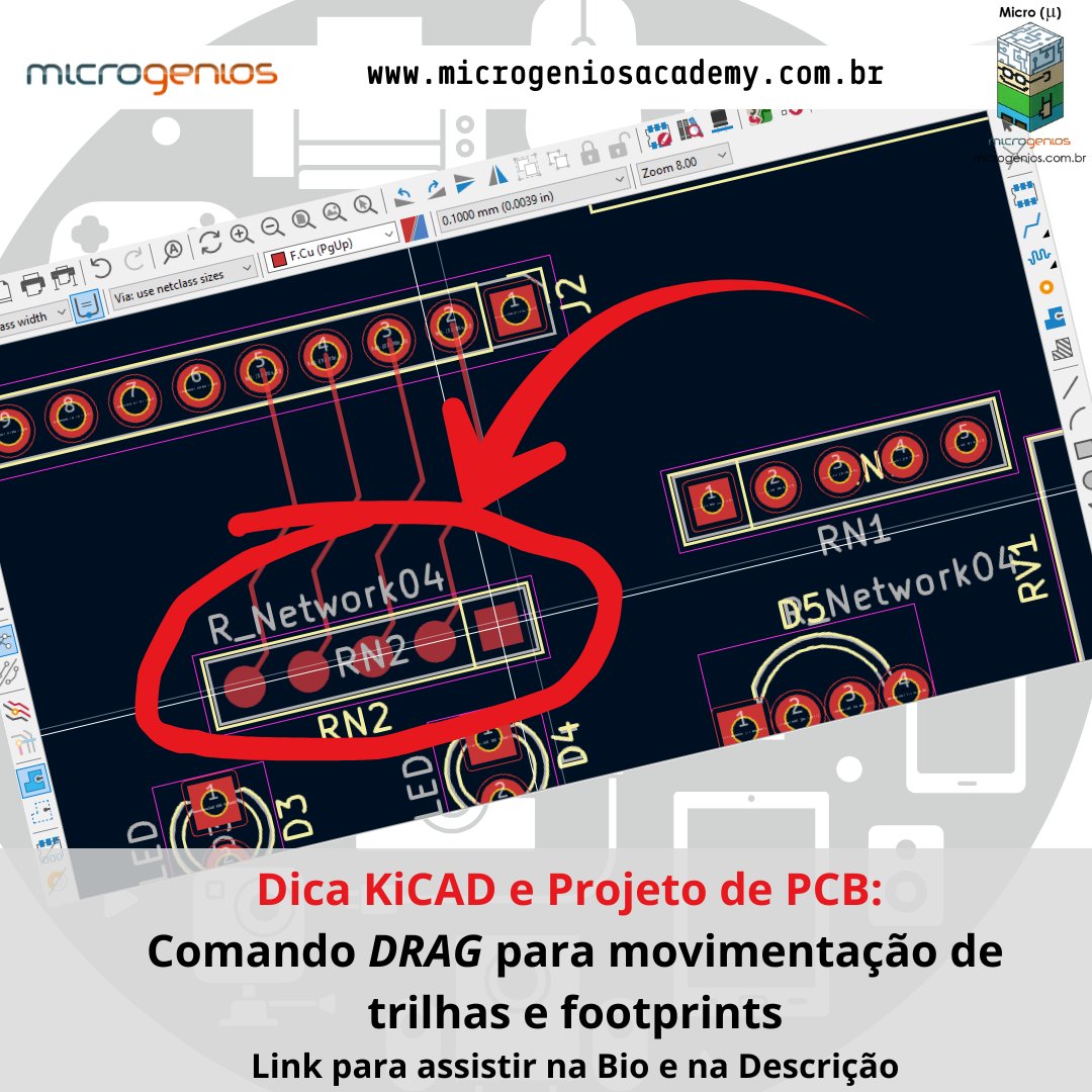 microgenios's tweet image. Dicas KiCAD #005 - Comando DRAG para movimentação de trilhas e footprints

Link para assistir: youtu.be/gBU8SMpZhCo

#Microgenios #MicrogeniosAcademy #microcontrolador #IoT #PCB #PCI #KiCAD #Arduino #RaspberryPi #PIC #ESP32 #Eletronica #LabGenios #LinguagemC #Python