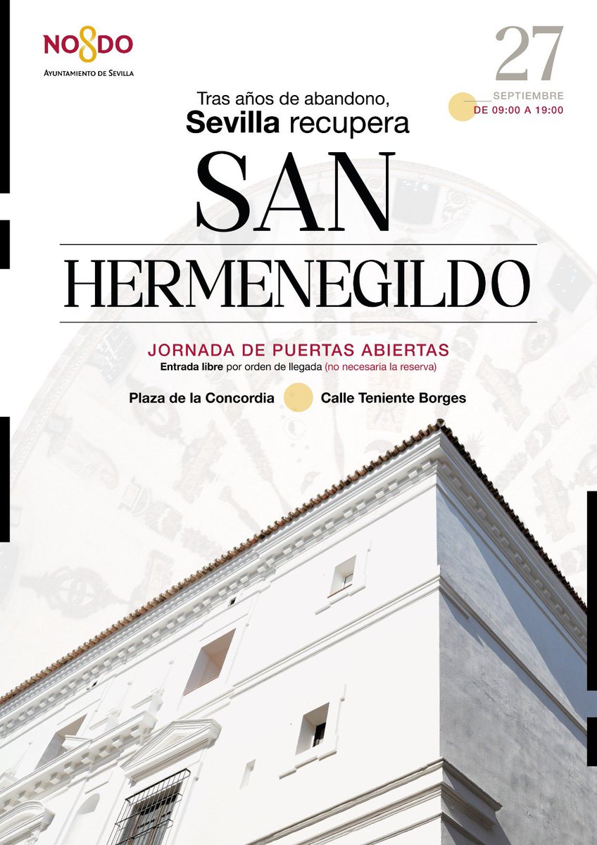 Las puertas de San Hermenegildo abrirán al público este sábado.

Hemos recuperado este histórico edificio, que ha permanecido casi veinte años cerrado⏩️

🕘El horario de visita será de 9:00 a 19:00 hora, sin reserva previa.