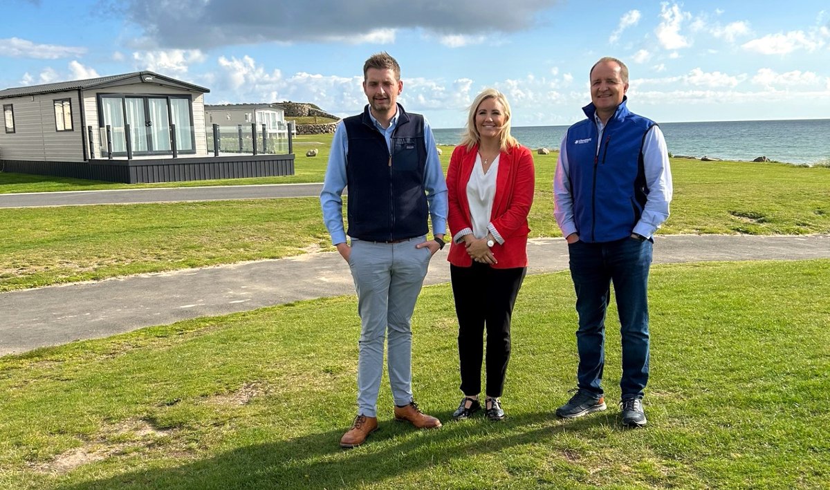 MLAs fly flag for Northern Ireland tourism at family's Newry holiday park. Story here: bit.ly/46kMAXS