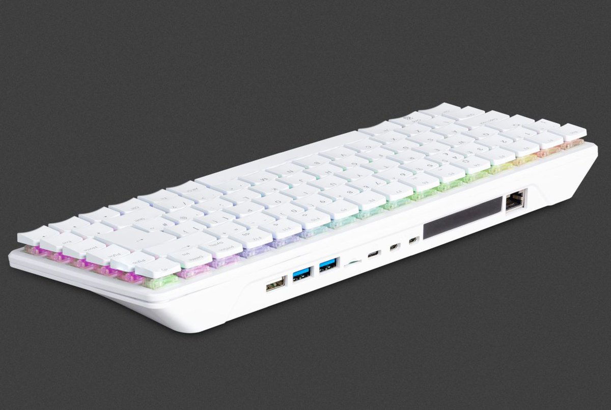 yankodesign's tweet image. Raspberry Pi 500+ is full-fledged computer in mechanical keyboard with swappable keycaps, RGB lighting yankodesign.com/2025/09/25/ras…
