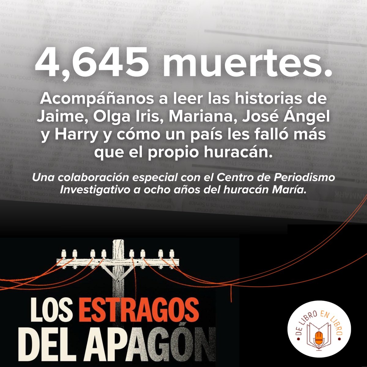 En colaboración con el <a href="/cpipr/">Centro de Periodismo Investigativo</a>📰

🕯Acompáñanos a leer "Los estragos del apagón", de Eliván Martínez Mercado.

Decimos sus nombres: Jaime, Olga Iris, Mariana, José Ángel, Harry. Recordamos a todas y a todos.
---------------------------

Escúchalo aquí: open.spotify.com/episode/5Jb0Te…