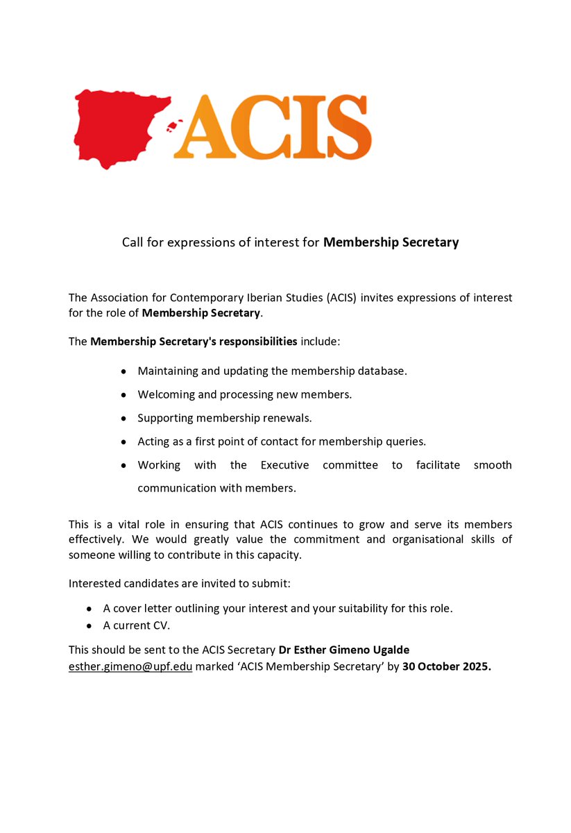 ACIS-Association for Contemporary Iberian Studies tweet media