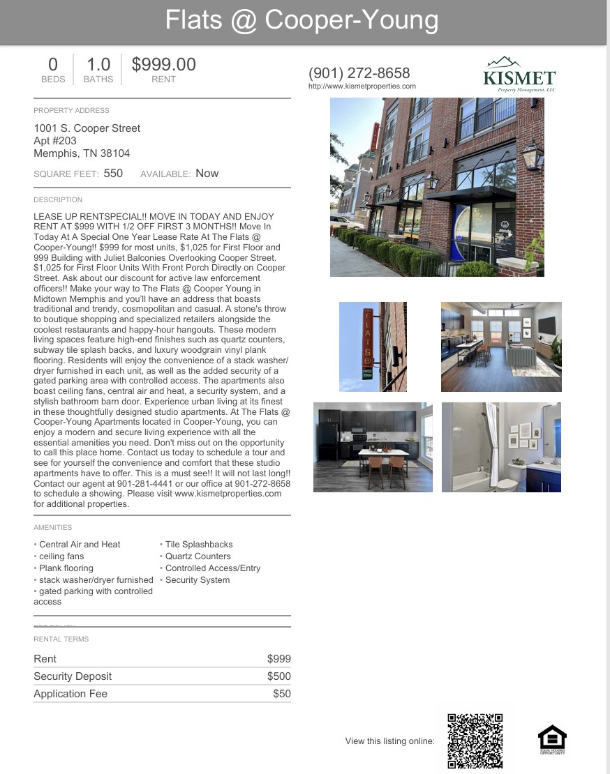 Live in Cooper Young!  Just minutes from all your favorite places! Just $999 a month.