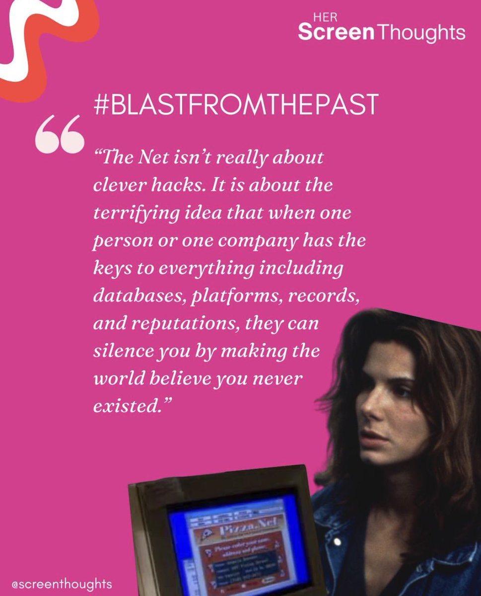 ScreenThoughts's tweet image. The Net isn’t really about clever hacks. It is about the terrifying idea that when one person or one company has the keys to everything including databases, platforms, records, and reputations, they can silence you by making the world believe you never existed. 
#BlastFromThePast