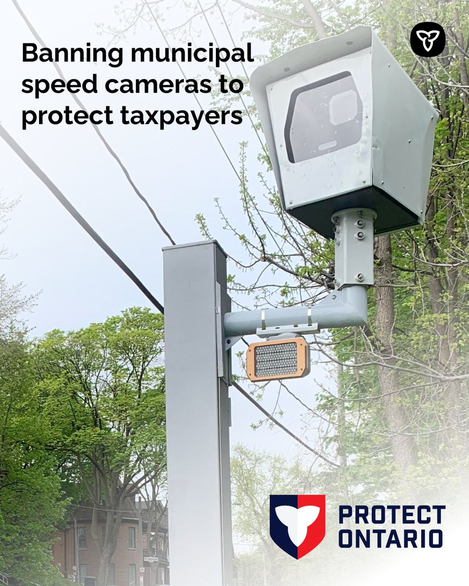 paulvickersmpp's tweet image. Ontario is protecting taxpayers by banning municipal speed cameras.

To improve road safety, the province is establishing a new provincial fund to proactively support road and school zone safety without raising costs for drivers.

Learn more: news.ontario.ca/en/release/100…