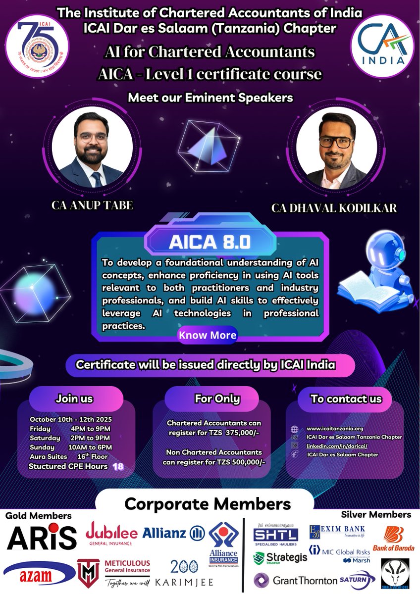AICA Level 1 Certificate Course by ICAI at Dar es Salaam, Tanzania #ICAI  #AI