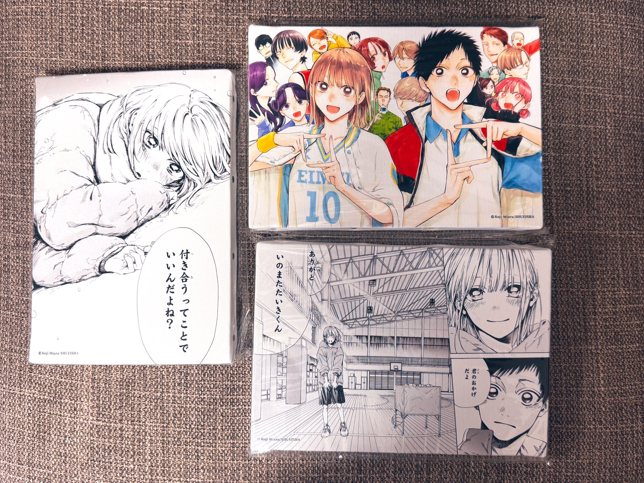 アオのハコ　アオのハコ展　名場面アートボード　ありがと　いのまたたいきくん アオのハコ アオのハコ展 名場面アートボード ありがと いのまた
