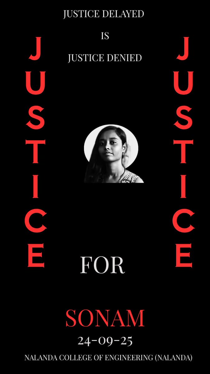 ShanidhyaS's tweet photo. Justice for Sonam 
@NitishKumar @sumit4chakai @RahulGandhi @pappuyadavjapl @PrashantKishor @ravish_journo @TejYadav14 @yadavtejashwi @samrat4bjp @sonofmallah @VijaysinghAicc @kushwaha_sima @IPRDBihar @laluprasadrjd @kanhaiyakumar @ManishKasyapsob @_SanataniAditya @LalanSingh_1 https://t.co/gGbH21pFbT