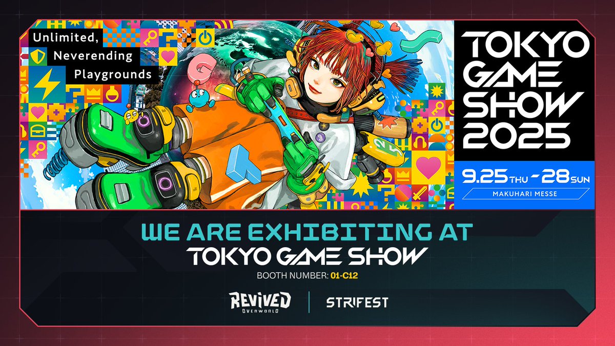 🌏 We’re excited to announce that Revived Overworld will be exhibiting at <a href="/tokyo_game_show/">TOKYO GAME SHOW／東京ゲームショウ</a> 2025 with our upcoming game! 🎮✨

Our team has been working tirelessly, and TGS is the perfect stage to showcase the progress we’ve made.

📍 Find us at Booth 01-C12 to experience the game