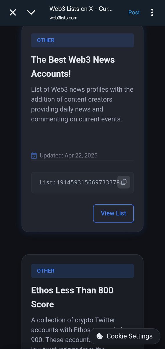 picsishim's tweet image. yo- i just read an article from @m00des (pinned post), and he talked about Web3 lists built by @pawnie_ .
i tried out the tool immediately and I've been able to see more creators focused on different topics including top creators of different leaderboards on infofi platforms.…