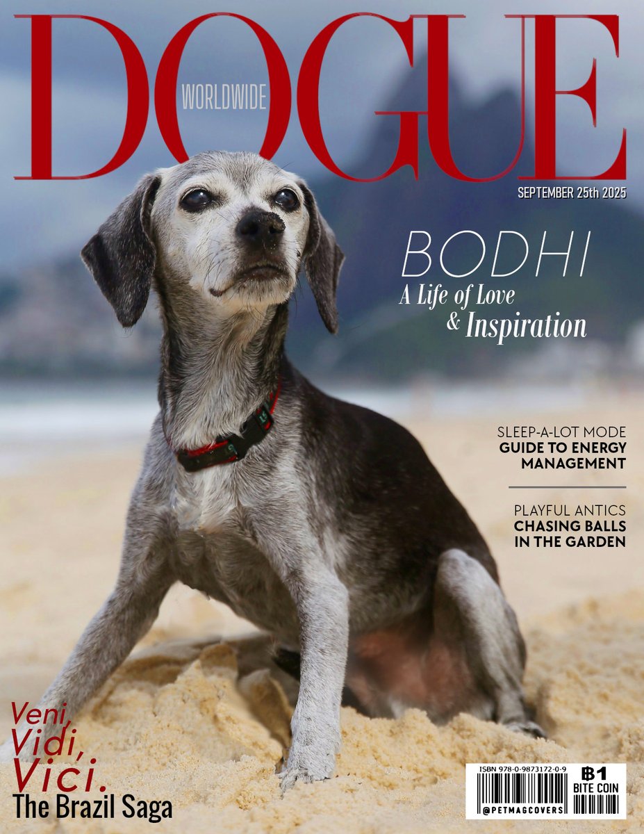 Bodhi (<a href="/BobKarpDR/">Robert Karp</a> ) On the cover of DOGUE Magazine.
A humble tribute to a loyal companion, endlessly devoted,  &amp; most awesome dog one could ever hope to know.
#Dogs #Brazil #USA #America #Magazine #Cover
x.com/BobKarpDR/stat…
