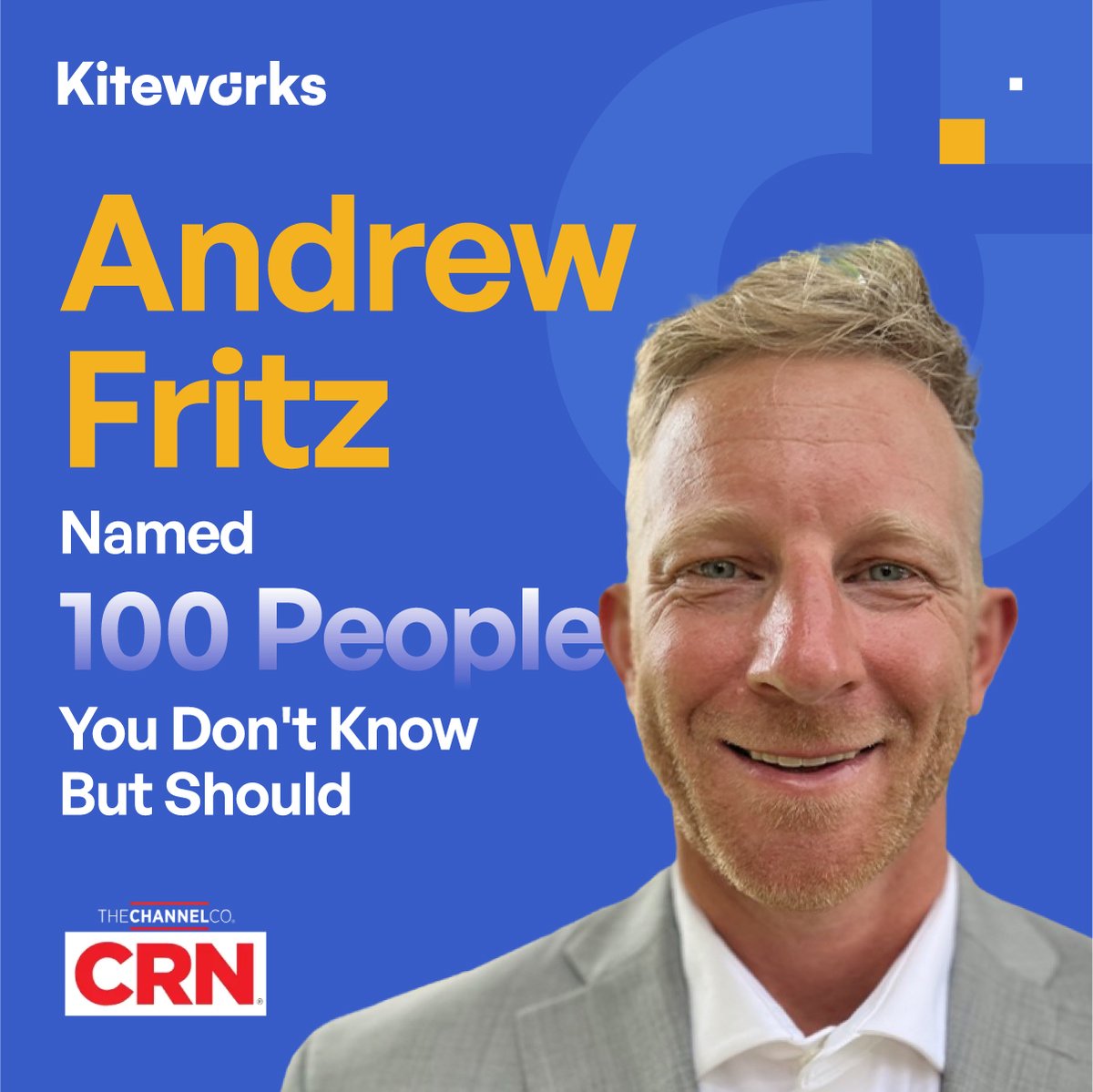 Kiteworks's tweet image. Congratulations to Andrew Fritz, Channel Account Manager at #Kiteworks, for being named to @CRN’s “100 People You Don’t Know But Should 2025” list. 🎉

Congrats, Andrew! This recognition is well deserved! 🙌

See the full list: hubs.ly/Q03KRcF40

#ChannelPartners #CRN