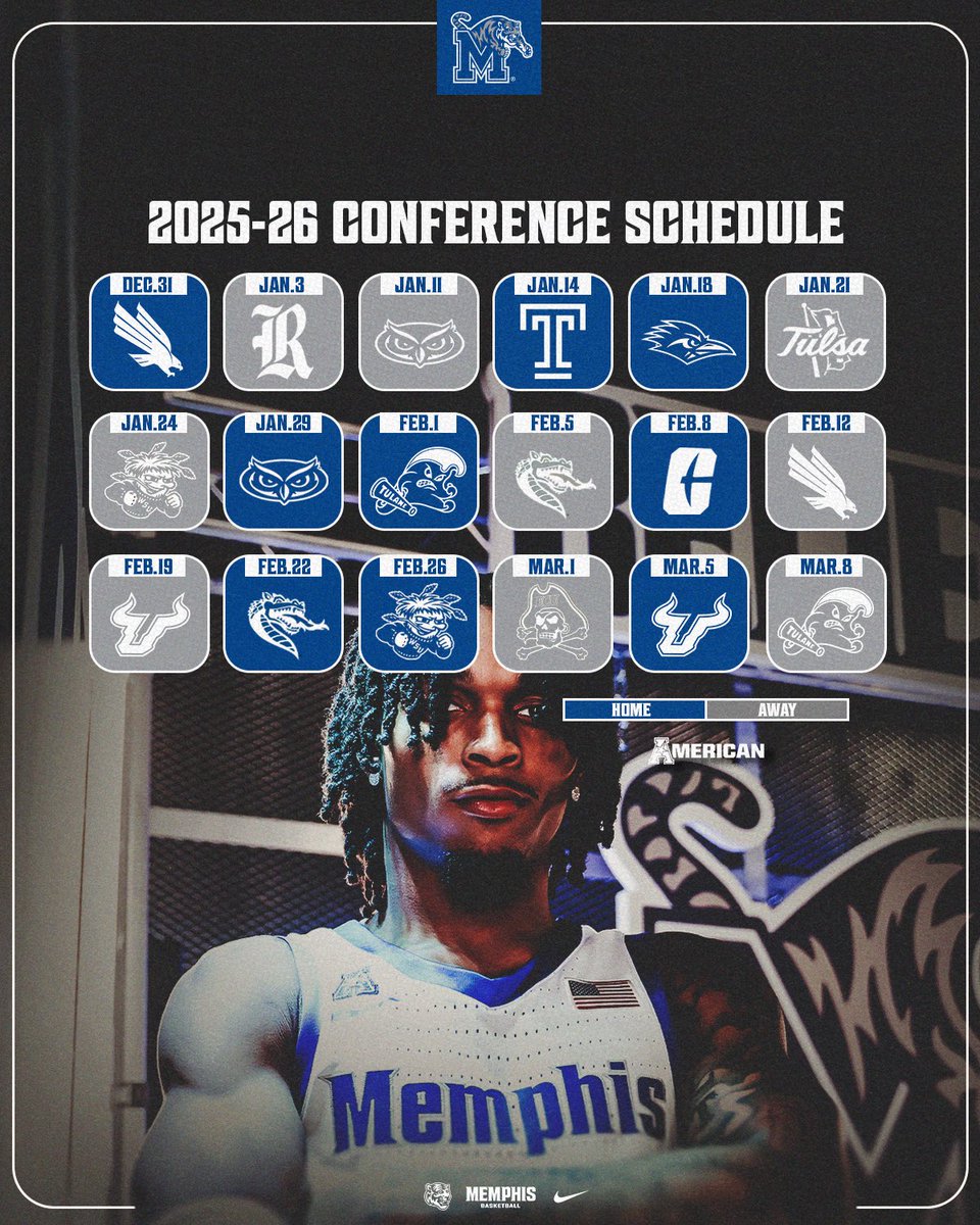 Run it back 🤝

The <a href="/American_Conf/">The American</a> schedule is here! 

📰 gotigersgo.me/4pLr7z6
🎟️ gotigersgo.me/25-26MBBSeason…