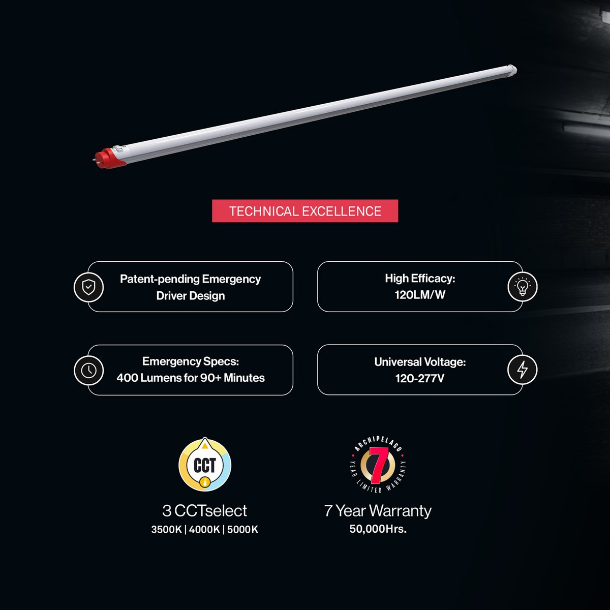 ArchipelagoLED's tweet image. X (Twitter)
Safety first ⚡ The tubulⒶRCH T8 keeps shining when power fails — 400 lumens for 90+ min, 3-CCTselect &amp;amp; NSF food-safe build 💡 Reliable, compliant, and built for peace of mind. #EmergencyLighting #SafetyFirst