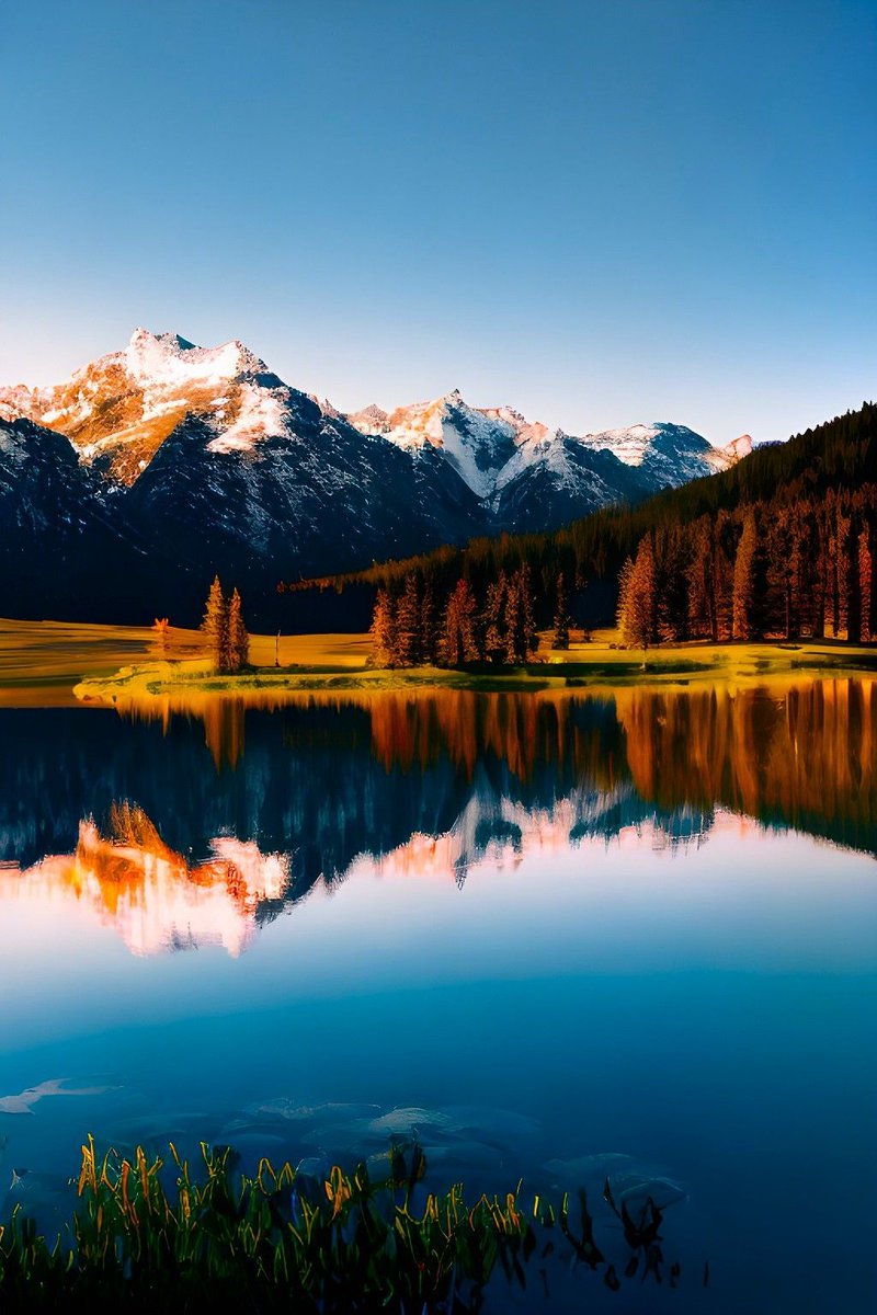 aearthic's tweet image. Snow peaks rest over mirrored waters, mountains doubled in a silence older than time. ❄️🏞️

#WinterReflections #MountainPeace #Aearthic