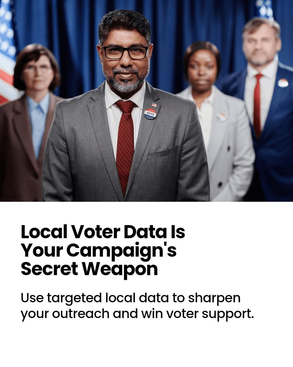Votervote1's tweet image. Think local voter data is just a small piece of the puzzle? 
It’s the secret weapon that gives your campaign the edge. 
Go beyond the basics and target with precision. 
#VoterVote #CampaignData