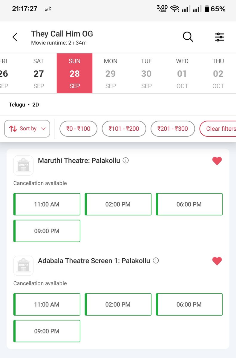 Thegen_aa's tweet image. Palakollu weekend bookings 👎🏻👎🏻
#TheyCallHimOG #DisasterOG