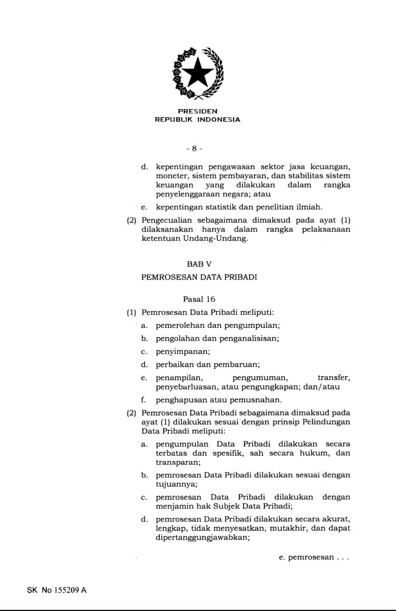 Padahal tinggal dibaca aja, tp malah milih buat argumen di sini. Gapapa ini aku kasih tau 😌

UU PDP udah merinci apa saja hak kita sbg subjek data. Silakan dibaca di foto di bawah.

Pengecualian hanya untuk kegiatan yg tertera di pasal 15. Shooting iklan gopay tidak termasuk.