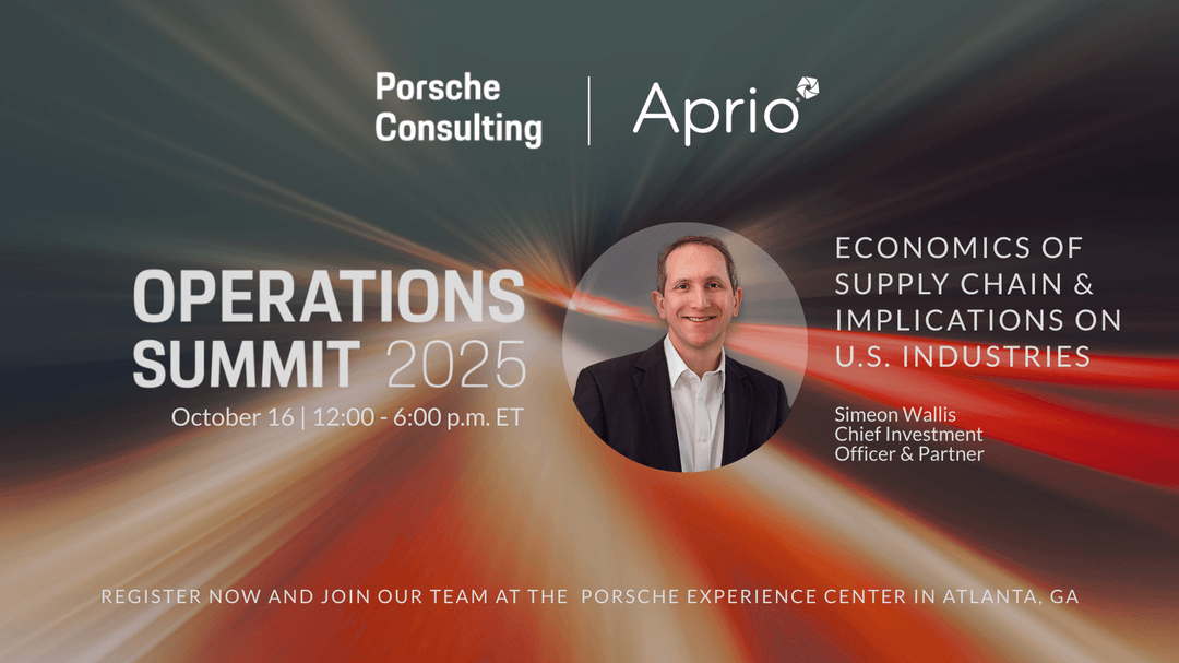 It’s no secret that #manufacturing operations and the #supplychains that support them are critical for business continuity and #riskmanagement. 

Join our team at Aprio and the Porsche Consulting team to discuss the future of operations. This is an invite-only event, so please…