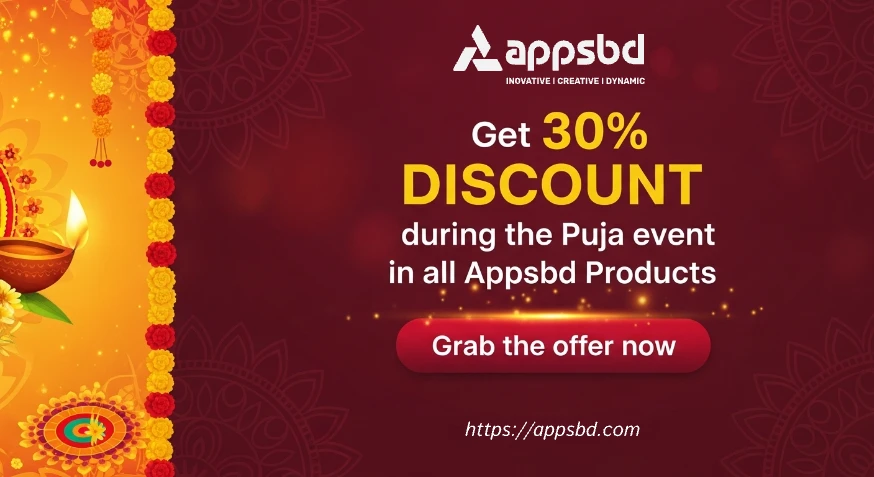 APPSBD's tweet image. Celebrate Durga Puja 2025 with Appsbd! 🎉

Get a 30% DISCOUNT on all Appsbd products this festive season!
Use coupon code at checkout:
🔥 PUJA25 🔥
Upgrade your business software now!
Shop Now: appsbd.com/wordpress-plug…

#DurgaPuja2025 #Appsbd #Vitepos #PujaOffer #PUJA25