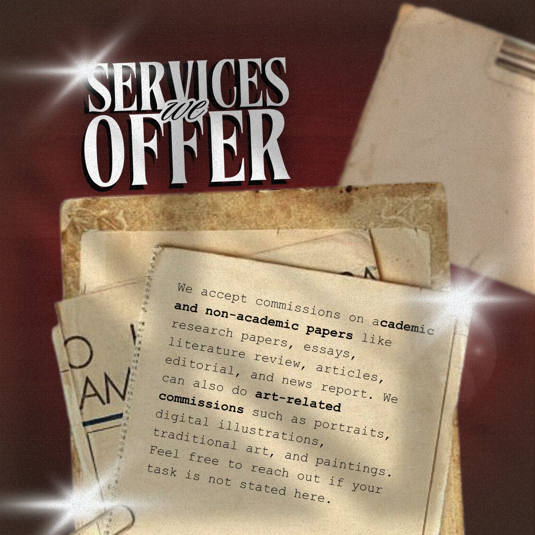 yassicomms0's tweet image. After a few months of hiatus, I am finally back here at #acadcomms! If you need a little bit of help with your tasks, don&apos;t hesitate to reach out and send a DM here or on my IG account @/elektracomms. I offer quality tasks with student friendly rates. DM me now!