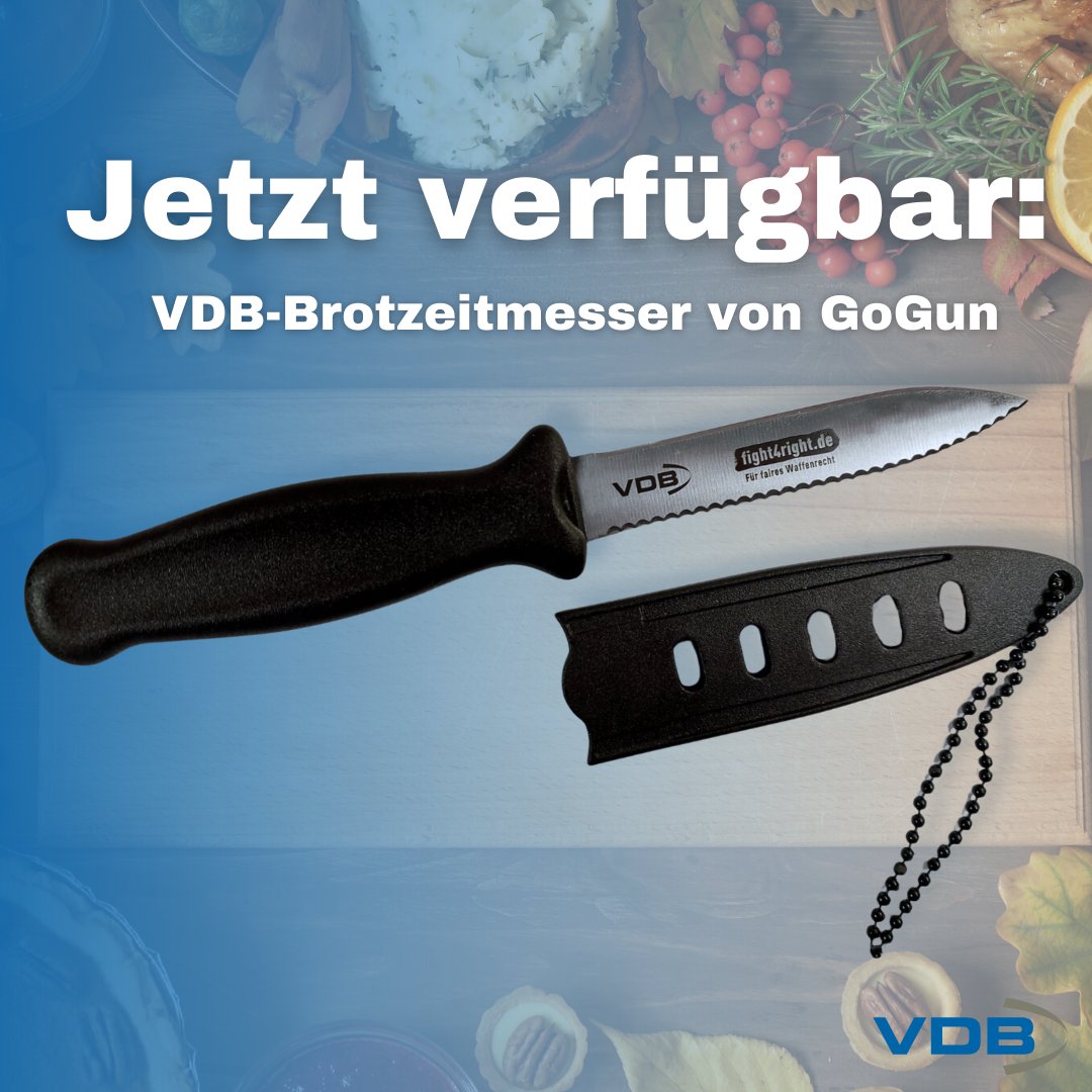 Das lang erwartete §42a-konforme Vespermesser ist jetzt bei GoGun verfügbar - solange der Vorrat reicht!

Jedes Brötchenmesser kommt mit einer praktischen Scheide an einer Kette. So kann man das Messer bequem um den Hals tragen und ist jederzeit für die nächste Brotzeit