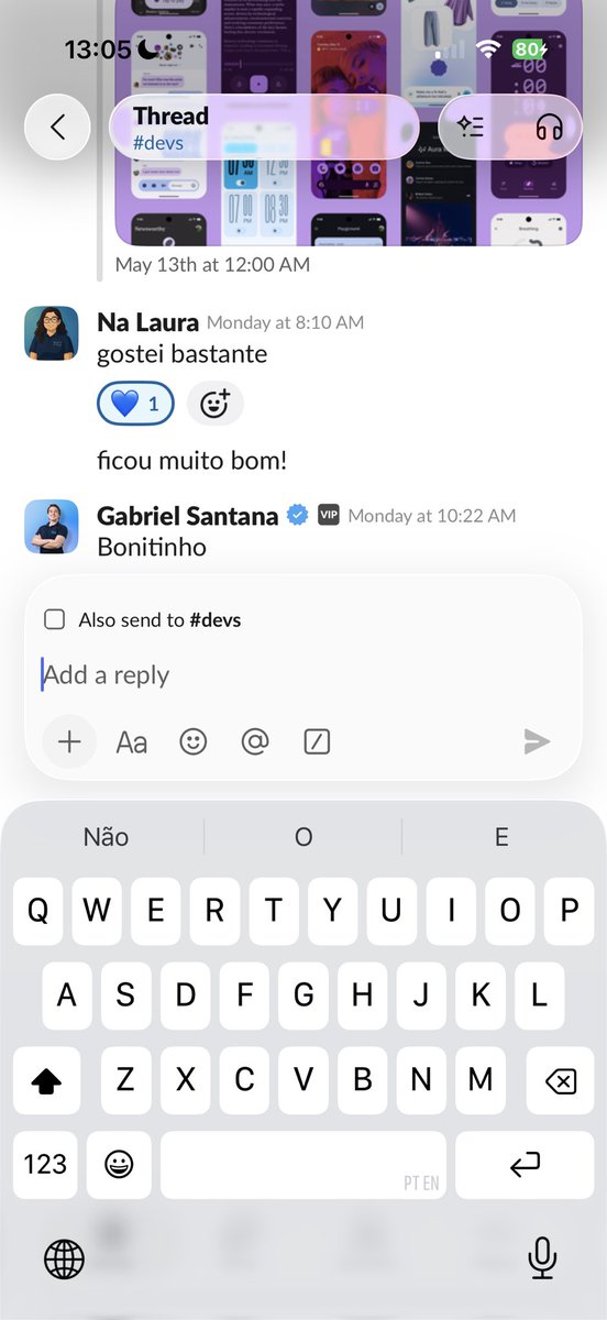 Liquid Glass no slack. O que acharam?