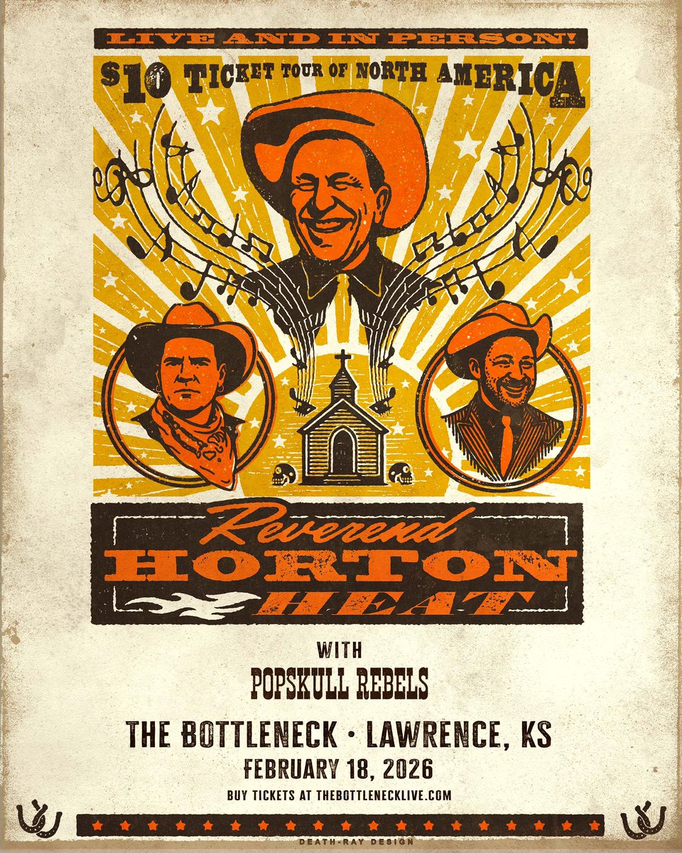 The Bottleneck (@thebottleneck) on Twitter photo 🎟️Tickets are on sale now for <a href="/revhortonheat/">Reverend Horton Heat</a> $10 Tour at The Bottleneck on February 18th with special guest <a href="/PopSkullRebels/">PopSkull Rebels</a> !!
Tickets at thebottlenecklive.com 🎟️Tickets are on sale now for <a href="/revhortonheat/">Reverend Horton Heat</a> $10 Tour at The Bottleneck on February 18th with special guest <a href="/PopSkullRebels/">PopSkull Rebels</a> !!
Tickets at thebottlenecklive.com