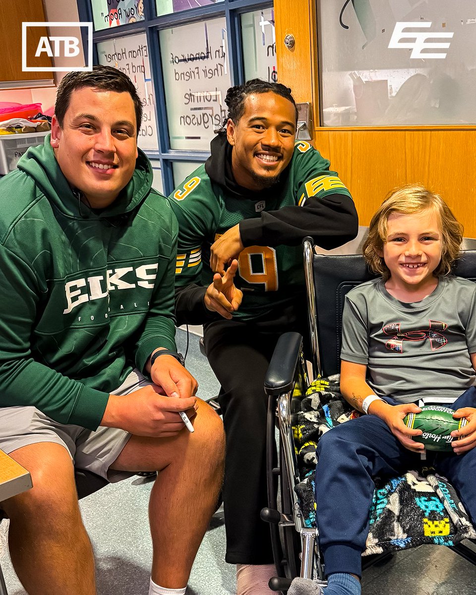 Quiet wins, loud impact 🙌

Another home game means another meaningful visit to the <a href="/StolleryKids/">Stollery Kids</a> Hospital, where DB Royce Metchie and OL Mark Korte spent time spreading smiles and lifting spirits.

#GoElks | <a href="/atbfinancial/">atbfinancial</a>