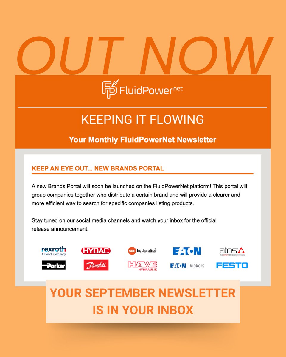 FluidPowerNet's tweet image. The September edition of Keeping It Flowing – the FluidPowerNet Newsletter – is in your inbox!

In this edition, discover new updates coming to the FluidPowerNet platform, meet the new members who joined in August and much more.

We hope you enjoy reading it!