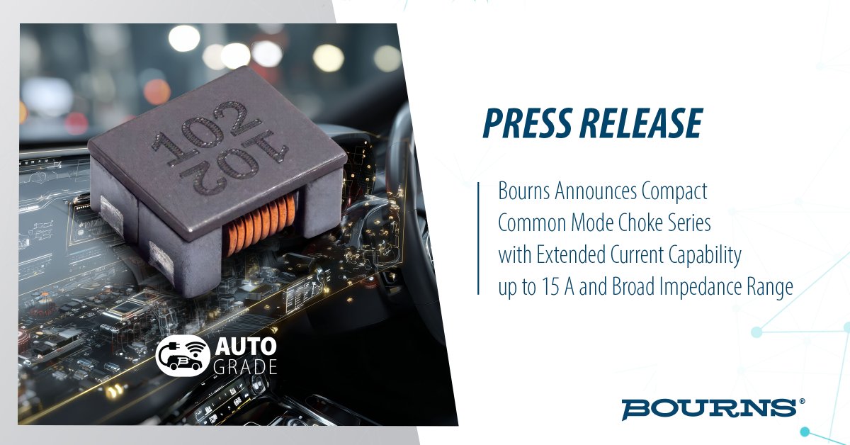New from Bourns: SRF7038A Series common mode chokes! High current, broad impedance, AEC-Q200 compliant for automotive &amp; more.  Learn more: bourns.co/4nlDRe9 #magnetics #automotive #newproduct #Bourns