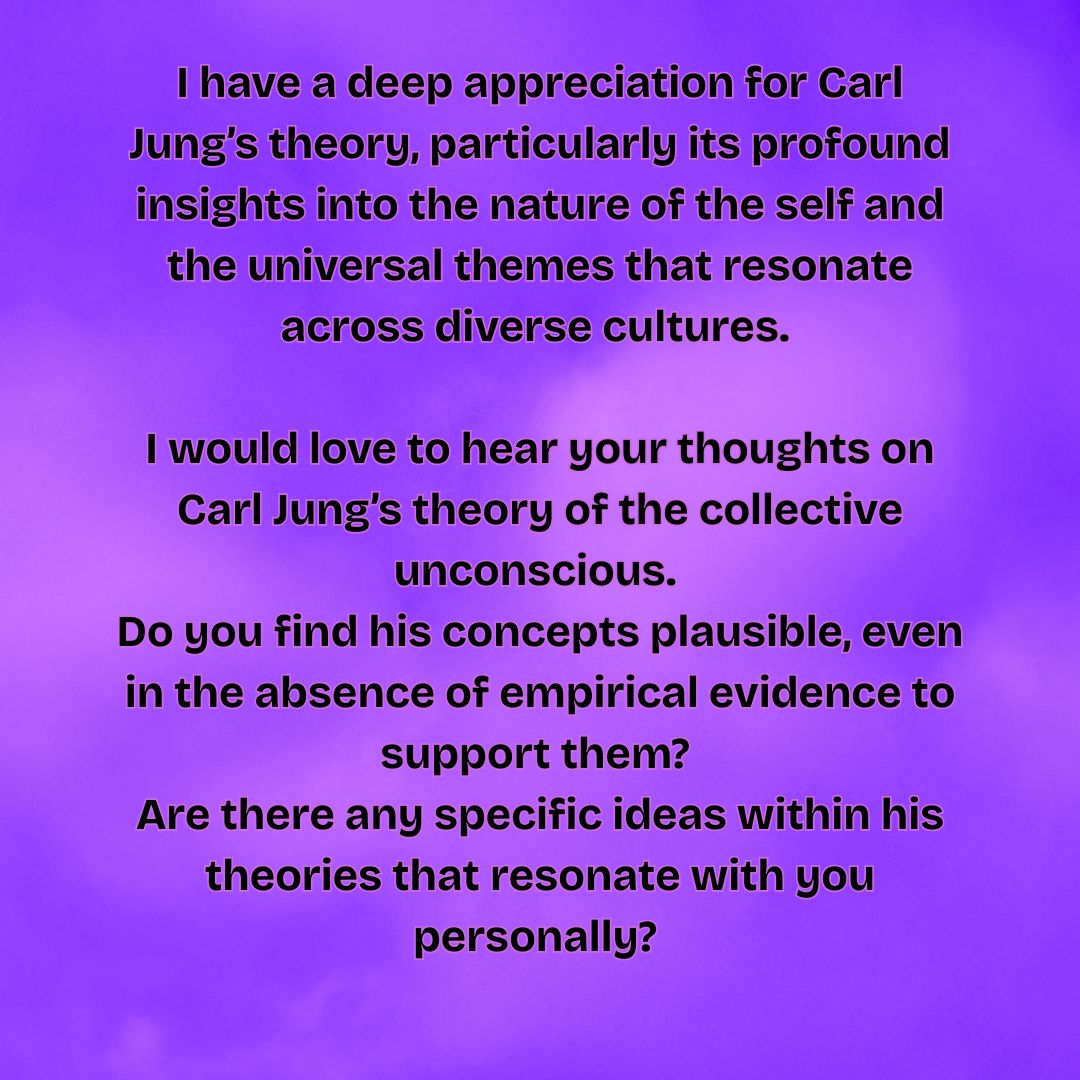 XChloeMephamX's tweet photo. I appreciate Carl Jung’s theory for its profound insights into the self and the universal themes that transcend cultures. 
What are your thoughts on Carl Jung’s theory of the #collectiveunconscious?

Read more@ https://t.co/xgwlWnpBI6

#carljung #analyticalpsychology https://t.co/8LdfgNVSLE