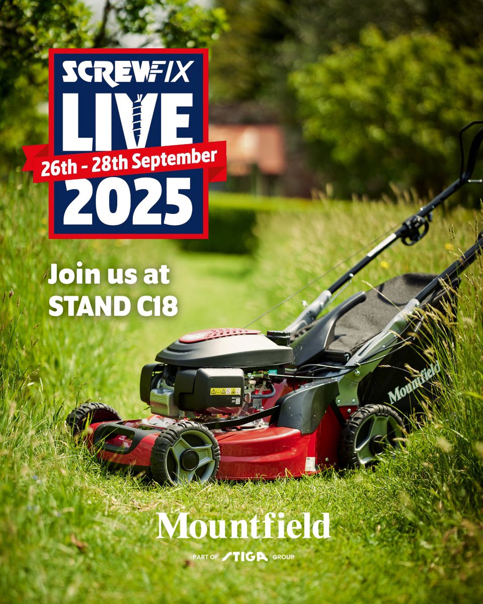 We’re excited to be at Screwfix Live 2025! 🙌

📅 26–28 September
📍 Stand C18

Come and get hands on with the latest Mountfield products, chat with our team, and see how we make lawn care easy and reliable. 🌱✨

#ScrewfixLive #Mountfield #HandsOn
