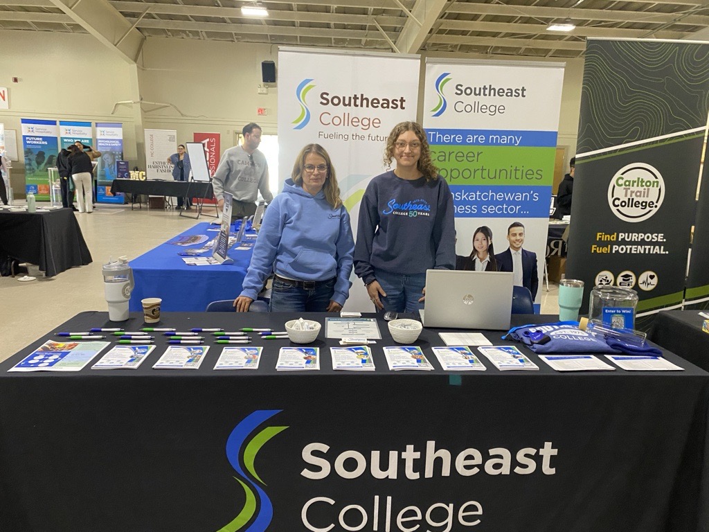 Career Fair season has started! This week Jaycee and Melanie were out in Moose Jaw sharing all of the upcoming programs Southeast College has to offer! 

Registration for our 2026-2027 programs opens on October 1st at southeastcollege.org