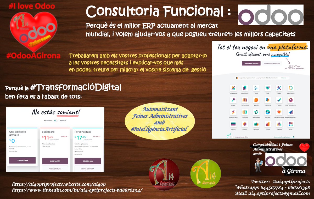 ai4optiprojects's tweet image. Som especialistes en gestió operativa, comptabilitat i administració: #OdooAgirona
#Eficiència i #Optimització amb el millor cost.
⚙️📈𝙁𝙡𝙚𝙭𝙞𝙗𝙞𝙡𝙞𝙩𝙖𝙩 𝙞 𝙚𝙛𝙞𝙘𝙞𝙚𝙣𝙘𝙞𝙖 📈⚙️
Ens impliquem a fons: #SolucionsAi4 #GestióDelCanvi
ai4optiprojects.wixsite.com/ai4op