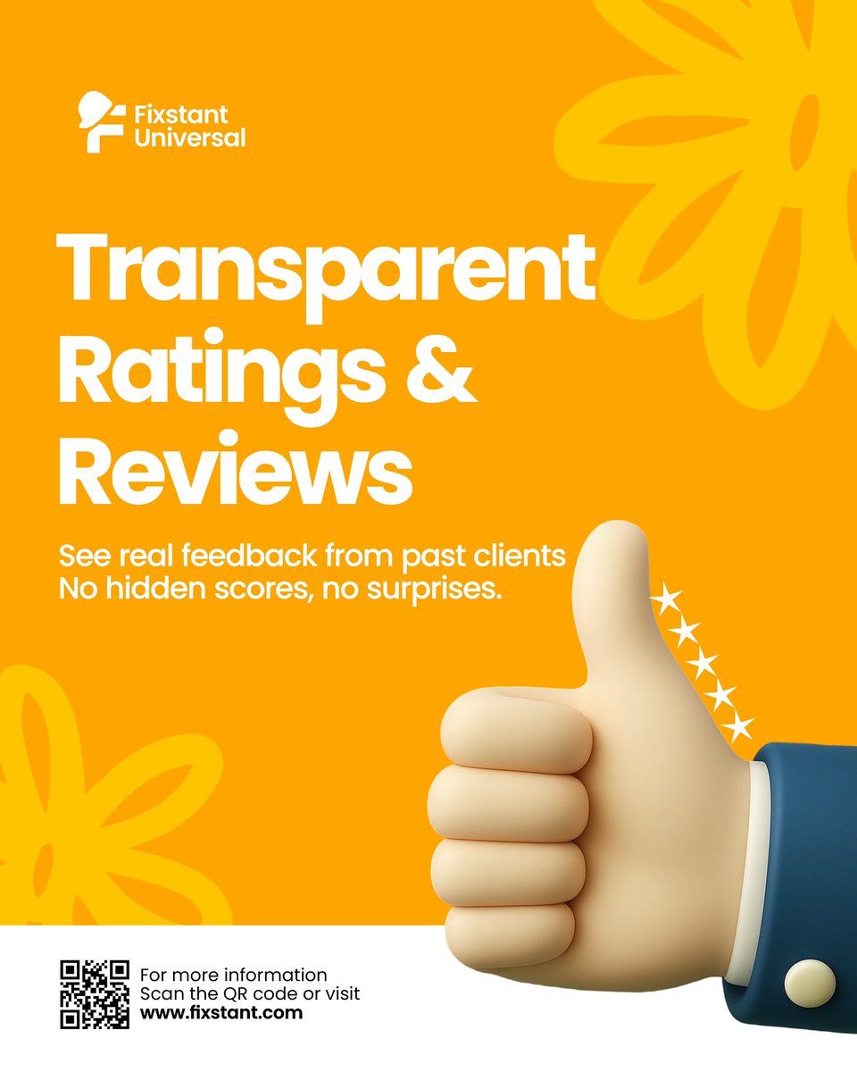 FixstantLimited's tweet image. At Fixstant, safety comes first. Every artisan is verified, rated, and trusted , so when you book, you know you’re in safe hands ✅. Reliable people. Reliable service.

#SafeHands #VerifiedArtisans #TrustedService #NaijaFix #ReliableEverytime #SecureAndReliable