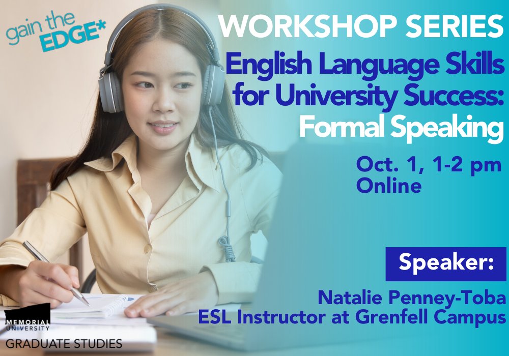 The SGS offers free ESL workshops for registered graduate students. Join the first workshop, “Formal Speaking", to learn the use of formal language and strategies to enhance your confidence and effectiveness in formal communication settings. Register ➡️ bit.ly/4pHxqn1