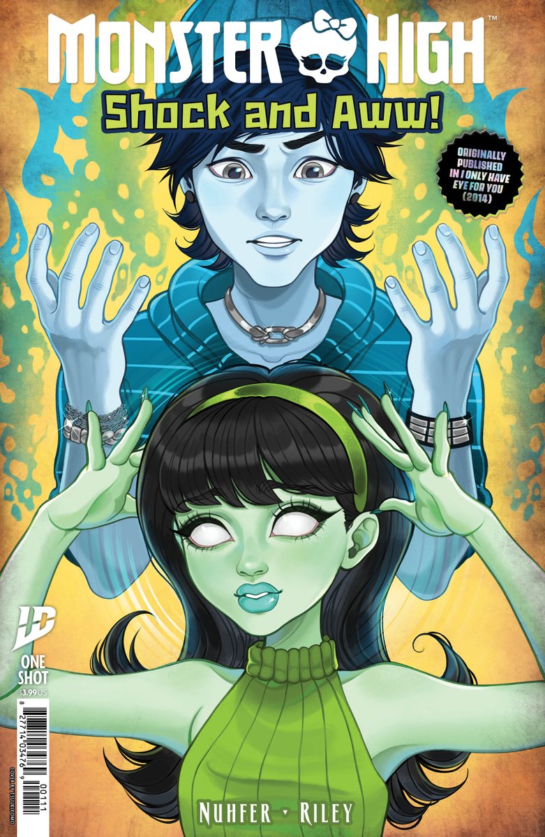 IDWPublishing's tweet photo. In Shock and Aww!, #InvisiBilly wishes he could read #ScarahScreams’ mind, but he gets a bit more than he asked for when a shock from #FrankieStein causes them to switch bodies!
Preorder #MonsterHigh: #ShockandAww at comic shops!
#monsterhighcomics @monsterhigh https://t.co/NIMIxIA31d