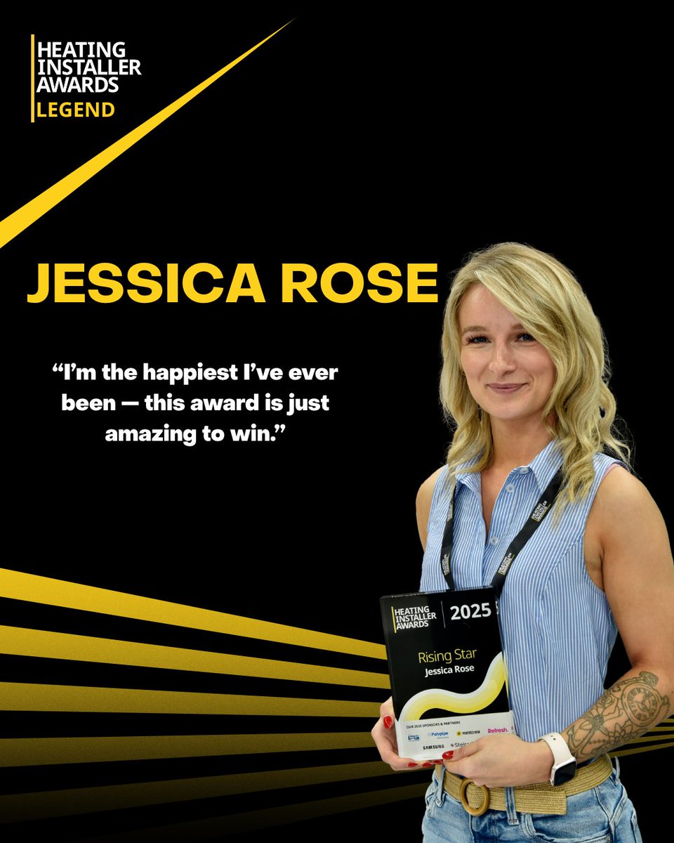 💬“I’m the happiest I’ve ever been, so this award really is just amazing to win!”
– Jessica Rose, HIA 2025 Rising Star 🏆

Proof that community + resilience pay off.

Enter today! heatinginstallerawards.co.uk

#HIALegends #HeatingInstallerAwards #HIA2026