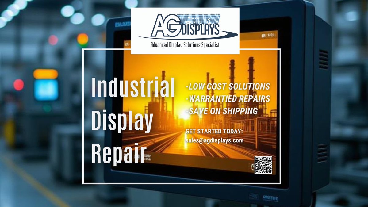 AGDisplays's tweet image. 🚀 Our advanced display repairs keep your industrial tech running smoothly.

Email us at sales@agdisplays.com or scan the QR code in the image below to get started today!

#IndustrialDisplays #DisplayRepair #ElectronicsRepair #Engineering