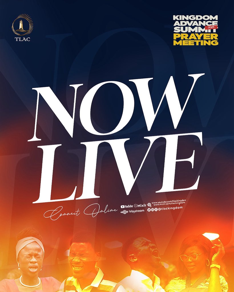 tlackingdom's tweet photo. KAS2025 Prayer Meeting Is Live
Welcome to Day 9 of Kingdom Advance Summit Prayer Meeting!
Connect Live:
https://t.co/SXrv0hJAYn, https://t.co/wCuwQBZkko for Audio.
https://t.co/4LRz7f3AJi for video
#TLAC
#KASPM https://t.co/WrHq0QTdBw
