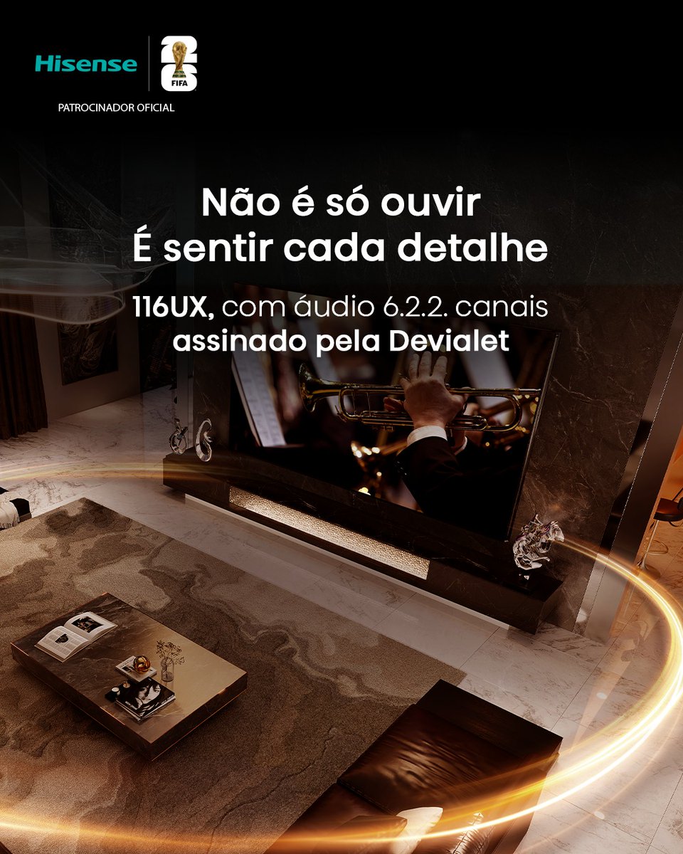 Não é só sobre ver, é sobre sentir.
 
Com o som imersivo 6.2.2. canais, em parceria com a Devialet, responsável   pelo som da Ópera de Paris, a Hisense   RGB-MiniLED 116UX transforma sua sala em um verdadeiro espetáculo.
 
  #rgbminiled116ux #miniled116 #televisao116polegadas