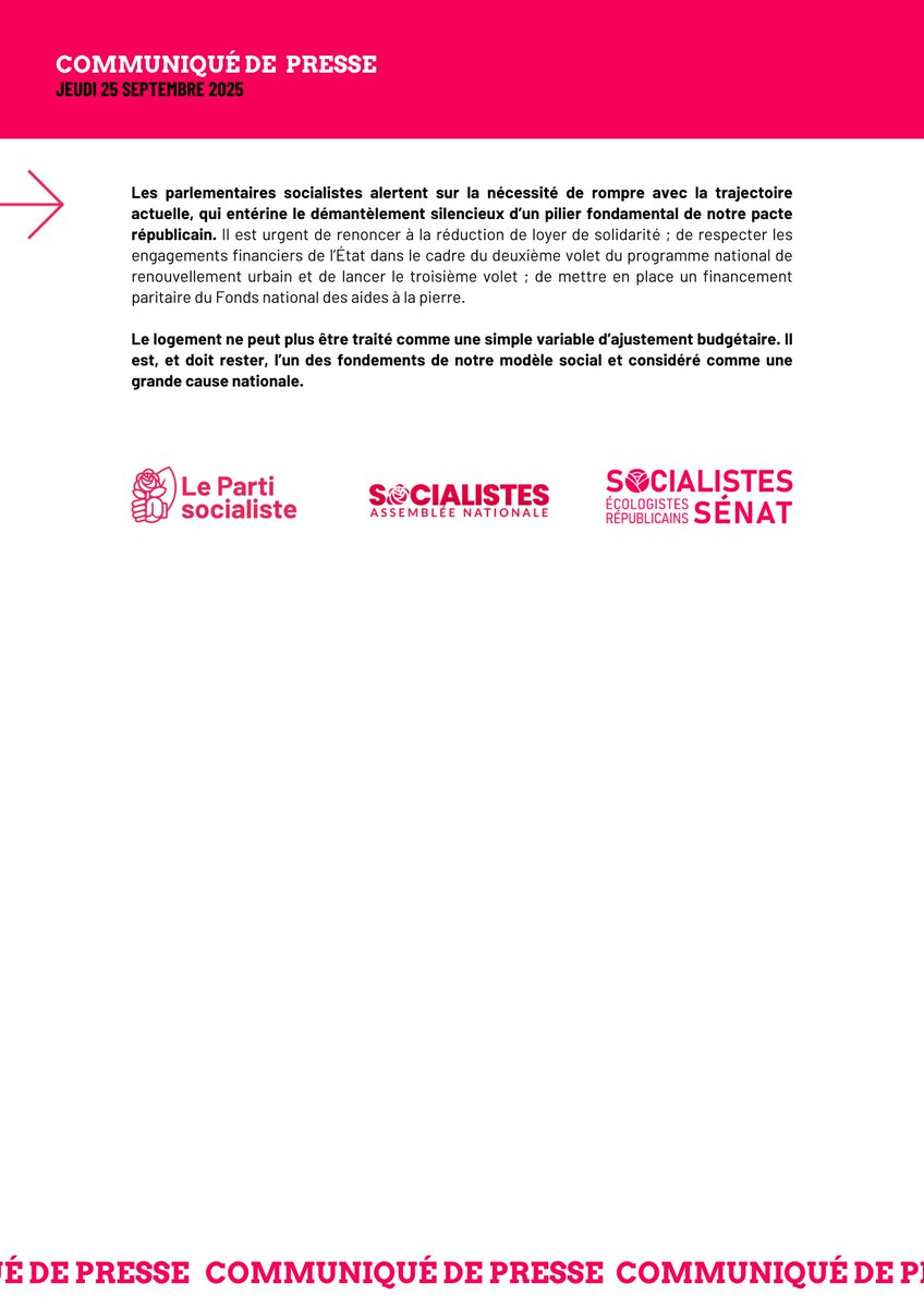🏘️ Le logement doit redevenir une priorité et une grande cause nationale !

Retrouvez le communiqué des Socialistes à l'occasion du 85e #CongresHLM ⤵️