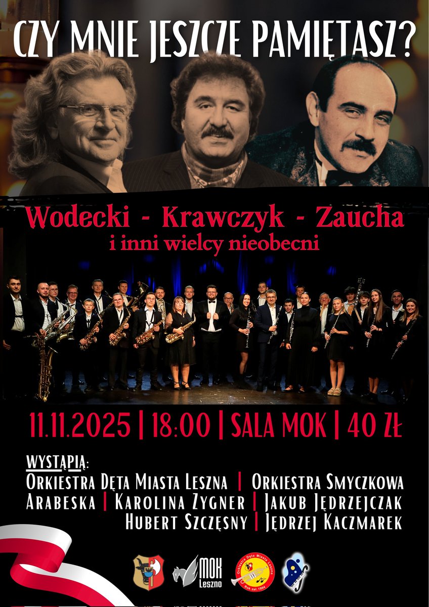 Zapraszam i zachęcam do zakupu biletów na nasze koncerty. 🎷🎺🥁
Utwory świetne jaki artyści którzy dali nam tak wspaniały Materiał do pracy, by zagrac ten koncerty! 🫶
<a href="/MiastoLeszno/">Leszno</a>
