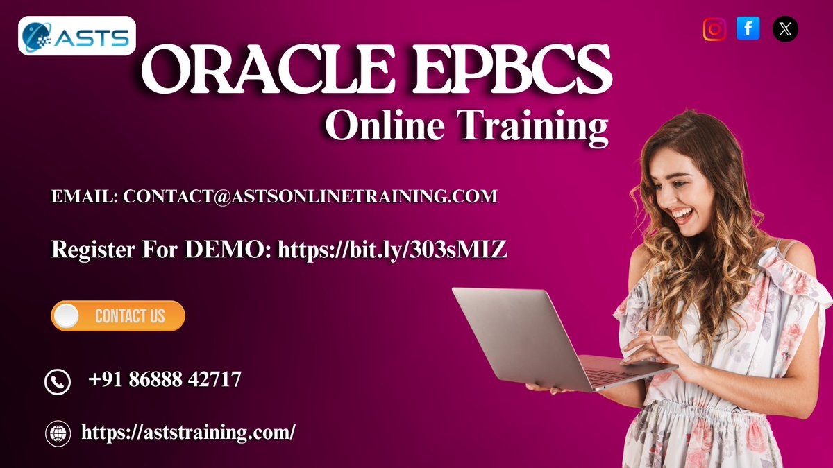 AstsTraining's tweet image. 𝐑𝐞𝐠𝐢𝐬𝐭𝐞𝐫 𝐟𝐨𝐫 𝐃𝐞𝐦𝐨 𝐨𝐧 𝐎𝐑𝐀𝐂𝐋𝐄 𝐄𝐏𝐁𝐂𝐒: bit.ly/303sMIZ
𝐊𝐧𝐨𝐰 𝐌𝐨𝐫𝐞: aststraining.com/courses/epbcs-…
#EPBCSOracle #EPBCSCertification #EPBCSOnlineTraining #OracleEPBCSTraining #PBCSandEPBCSTraining #EPBCSTraining #AstsTraining #DemoonEPBCS #india #usa