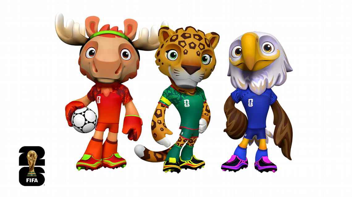 Maple, Zayu y Clutch son las mascotas de la próxima Copa Del Mundo en 2026.
