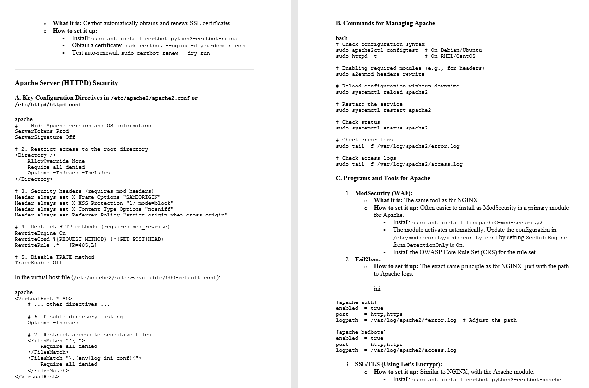 ramarko1's tweet image. #serveradministration #ServerAdmin #НИС #фтн #FTN #Microsoft  #НИС  #фтн #FTN #networking #racunarskemreze  #linux #nginx #apacheserver 

How to Maintain the Security of NGINX and Apache Servers: Which Commands to Use, and How to Set Up and Configure Programs for This Purpose