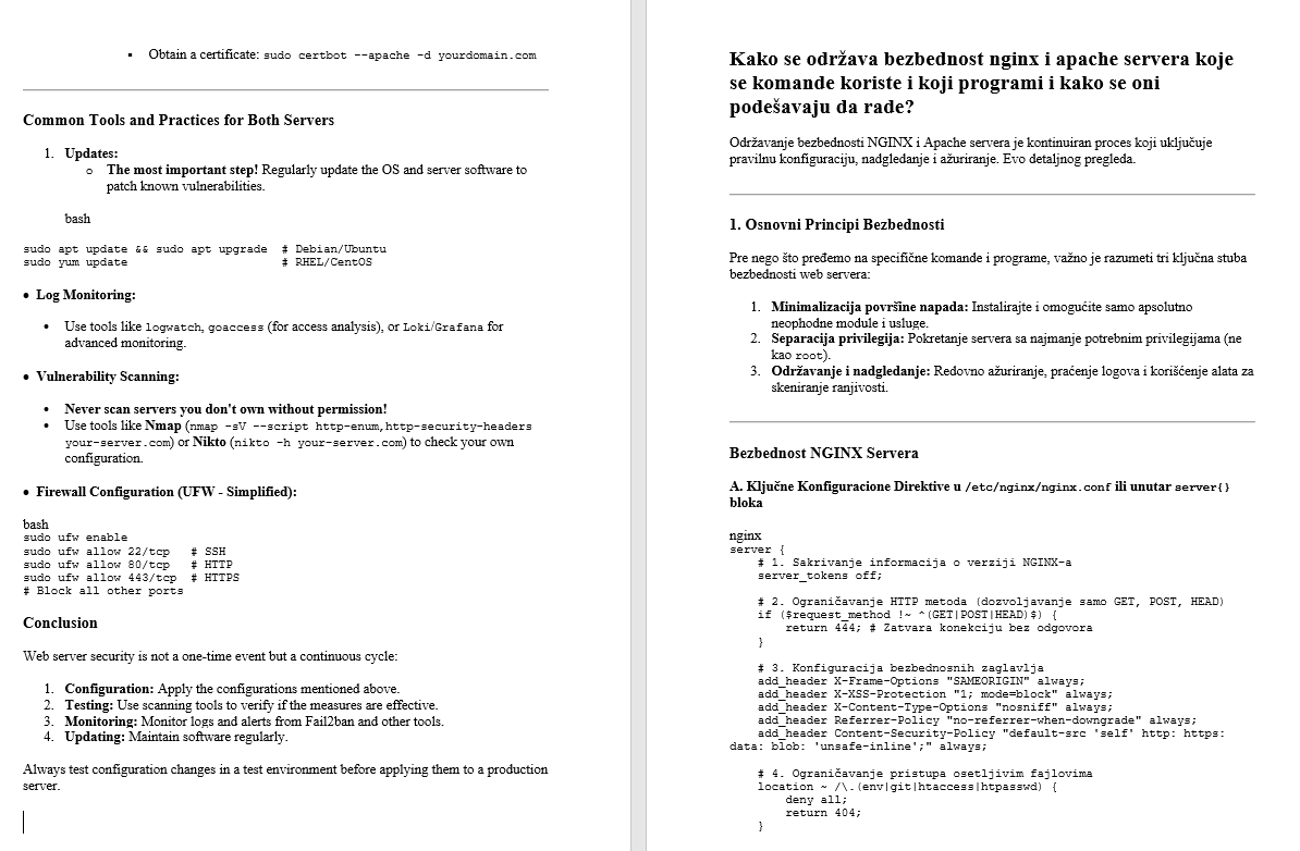 ramarko1's tweet image. #serveradministration #ServerAdmin #НИС #фтн #FTN #Microsoft  #НИС  #фтн #FTN #networking #racunarskemreze  #linux #nginx #apacheserver 

How to Maintain the Security of NGINX and Apache Servers: Which Commands to Use, and How to Set Up and Configure Programs for This Purpose